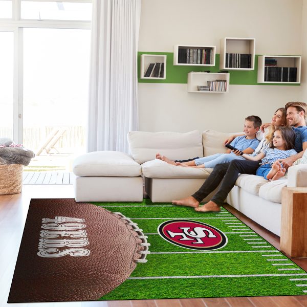 49ers San Collection 5x7 Football Field Washable Area Rug