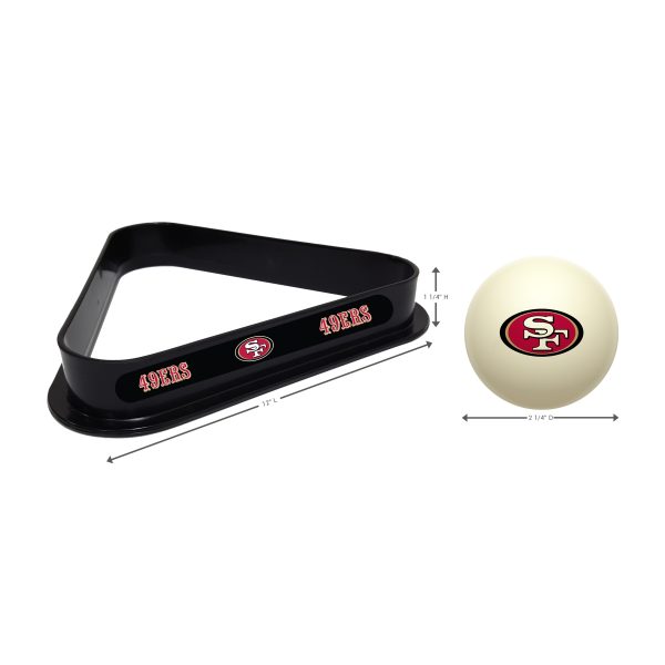 49ers San Collection Billiards Triangle and Cue Ball Set 2