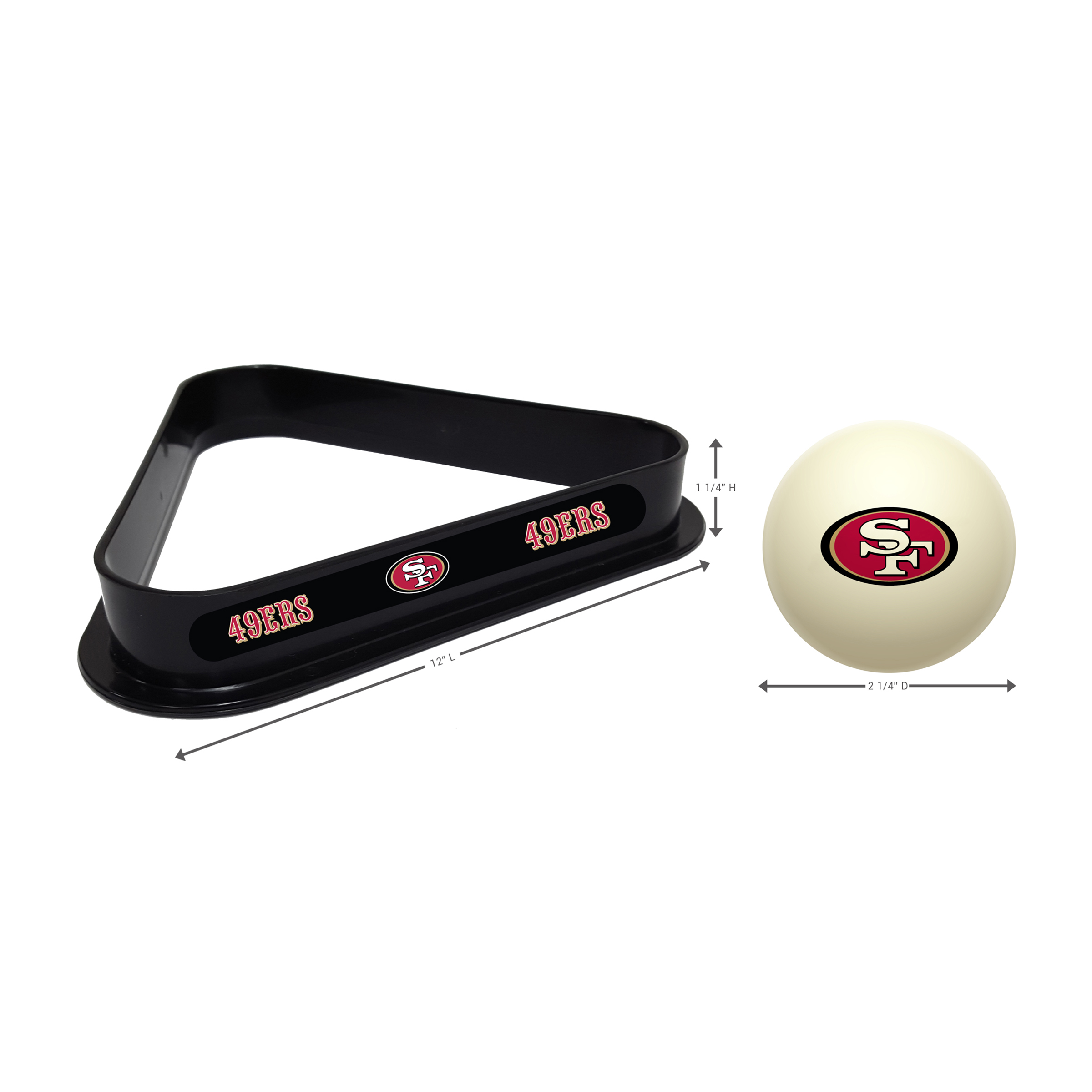 49ers San Collection Billiards Triangle and Cue Ball Set 3 49ers San Collection Billiards Triangle and Cue Ball Set - Image 3