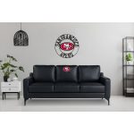 49ers San Collection Embroidered Faux Leather Game Day Sofa 13 49ers San Collection Embroidered Faux Leather Game Day Sofa