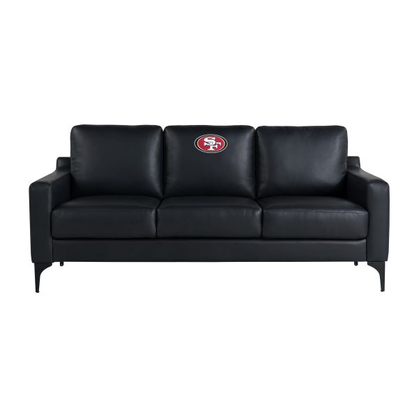 49ers San Collection Embroidered Faux Leather Game Day Sofa 3