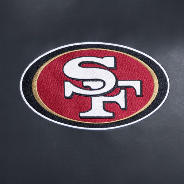 49ers San Collection Embroidered Faux Leather Game Day Sofa 6