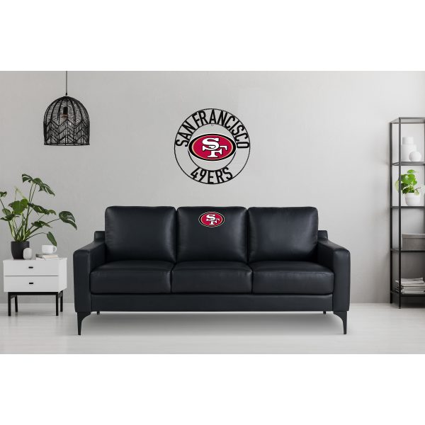 49ers San Collection Embroidered Faux Leather Game Day Sofa