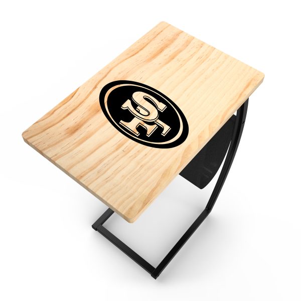 49ers San Collection Laser Etched C Shape Side Table NFL Licensed 4
