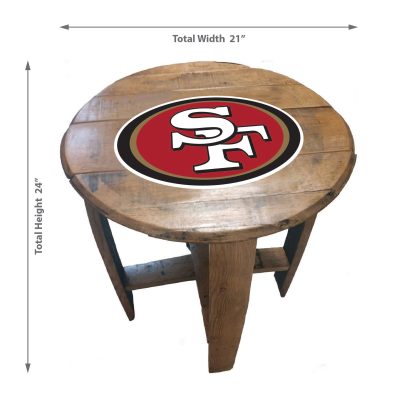 49ers San Collection Oak Whiskey Barrel Side Table