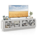 Oak TV Stand with Adjustable Shelves for TVs up to 75 Inch