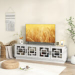 Oak TV Stand with Adjustable Shelves for TVs up to 75 Inch