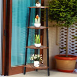 Industrial 4 Tier Corner Shelf Space-Saving Metal Storage Rack