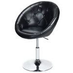 Modern Adjustable Swivel PU Leather Chair with Tufted Back (1PC)
