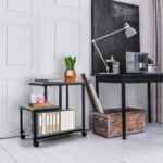 3-Tier Black Side Table with Storage and Casters for Living Room 12 3-Tier Black Side Table with Storage and Casters for Living Room