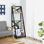 4-Tier A-Frame Wood Display and Storage Bookshelf (Set of 2)
