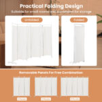 6 Panel Folding Room Divider with Steel Frame and Fabric
