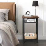 Industrial Side Table with 3-Tier Storage Shelves and Mesh 8 Industrial Side Table with 3-Tier Storage Shelves and Mesh