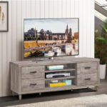 Retro TV Stand with Storage Shelves and Drawers for Living Rooms 8 Retro TV Stand with Storage Shelves and Drawers for Living Rooms