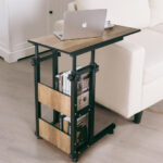 Adjustable C Shape Rolling End Table with Storage Shelves 9 Adjustable C Shape Rolling End Table with Storage Shelves