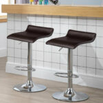 Adjustable Backless Swivel PU Leather Bar Stools (Set of 2)