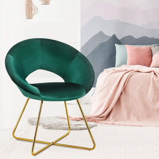Velvet Accent Chair with Gold Legs and Ergonomic Design 2 Velvet Accent Chair with Gold Legs and Ergonomic Design - Image 2