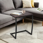 Industrial C Shaped Side Table with Steel Frame and MDF 9 Industrial C Shaped Side Table with Steel Frame and MDF