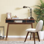 Modern Computer Desk with Drawers, Shelf, and Solid Wood Legs 16 Modern Computer Desk with Drawers, Shelf, and Solid Wood Legs