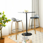 Modern Low-Back Bar Stools with Metal Legs (Set of 2)