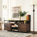 Mid-Century Wood TV Stand with Storage for 65 Inch TVs 8 Mid-Century Wood TV Stand with Storage for 65 Inch TVs