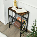 Narrow End Table with Mesh Sling for Small Spaces