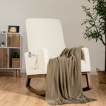 Rocking Upholstered Lounge Armchair with High Back and Side Pocket 9 Rocking Upholstered Lounge Armchair with High Back and Side Pocket