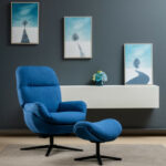 Swivel Rocking Lounge Chair with Ottoman and Footstool (Set of 2)