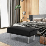 Tufted Ottoman Bench with Stainless Steel Legs for Living Room 20 Tufted Ottoman Bench with Stainless Steel Legs for Living Room