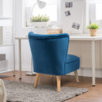 Velvet Upholstered Armless Chair with Wood Legs for Living Spaces 9 Velvet Upholstered Armless Chair with Wood Legs for Living Spaces