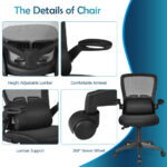 Ergonomic Mesh Office Chair with Lumbar Support and Flip Arms