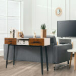 42 Inch Industrial Console Table with Drawers and Open Shelf 8 42 Inch Industrial Console Table with Drawers and Open Shelf