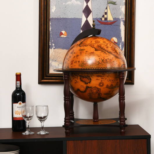 Retro Globe Wine Bar Stand with Storage for Living Room 7 Retro Globe Wine Bar Stand with Storage for Living Room - Image 7