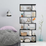 Modern 6 Tier S Shaped Bookshelf and Storage Unit