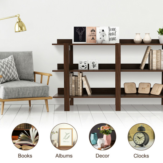 59 Inch Rustic Console Table with 3 Tier Open Shelves 2 59 Inch Rustic Console Table with 3 Tier Open Shelves - Image 2