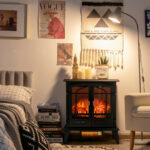25 Inch Freestanding Electric Fireplace Heater with 3D Flame Effect