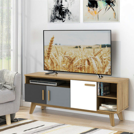 65 Inch TV Stand with Storage Cabinets and Shelves for Living Room 6 65 Inch TV Stand with Storage Cabinets and Shelves for Living Room - Image 6