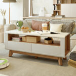 Media Console with Storage Drawers and Shelf for TVs up to 50 Inch