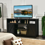 59 Inch Media Console with Barn Doors and Storage 22 59 Inch Media Console with Barn Doors and Storage