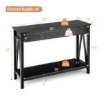 Sleek Console Table with Drawer and Shelf for Entryway