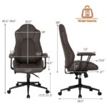 Adjustable High Back Executive Office Chair with Armrests Brown