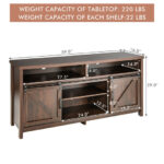 Farmhouse Sliding Barn Door TV Stand with Adjustable Shelves
