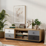 Modern TV Stand with Storage Cabinets for TVs up to 60 Inch