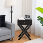 Modern X Shaped Side Table with Drawer for Living Room 9 Modern X Shaped Side Table with Drawer for Living Room