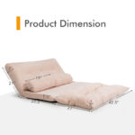 Adjustable Foldable Sleeper Sofa with Pillows and Metal Frame