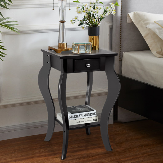 Compact End Table with Drawer and Shelf for Living Room 7 Compact End Table with Drawer and Shelf for Living Room - Image 7