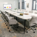 Gray Adjustable Mid Back Office Chair with Rocking Function
