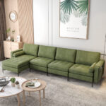 Modular L Shaped Sectional Sofa with Storage and USB Ports