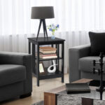 3 Tier Multifunctional Side Table with Storage and Round Corners