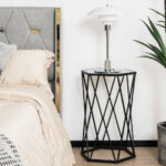 Hexagonal Glass Top End Table with Metal Frame 13 Hexagonal Glass Top End Table with Metal Frame